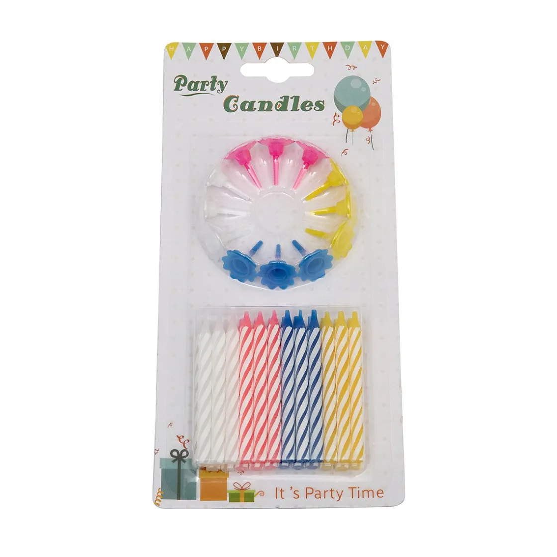 Overig Taartkaarsjes met houders Multi 24st* Kaarsjes En Vuurwerk