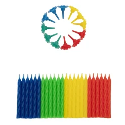 BrandNewCake Taartkaarsjes Multi 24st + 12 houders* Kaarsjes En Vuurwerk