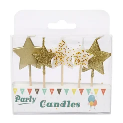 Overig Taartkaarsjes Sterren Goud 5st* Kaarsjes En Vuurwerk