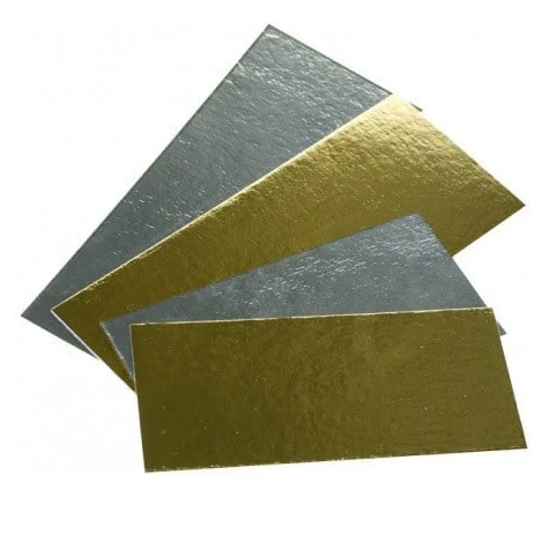 Overig Taartkarton Goud/Zilver Rechthoek 20,5 x 8,5 cm per stuk* Taartkartons En Randen