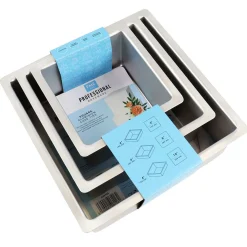 PME Taartpan Vierkant 10cm(h) Set/3* Vierkante Bakvormen