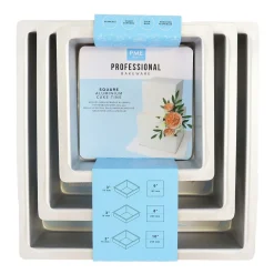 PME Taartpan Vierkant 7,5cm(h) Set/3* Vierkante Bakvormen