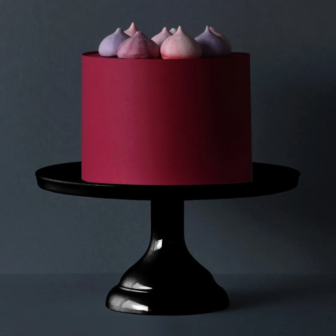 Overig Taartplateau Zwart Melamine Ø23,5x12cm*** Taartplateaus