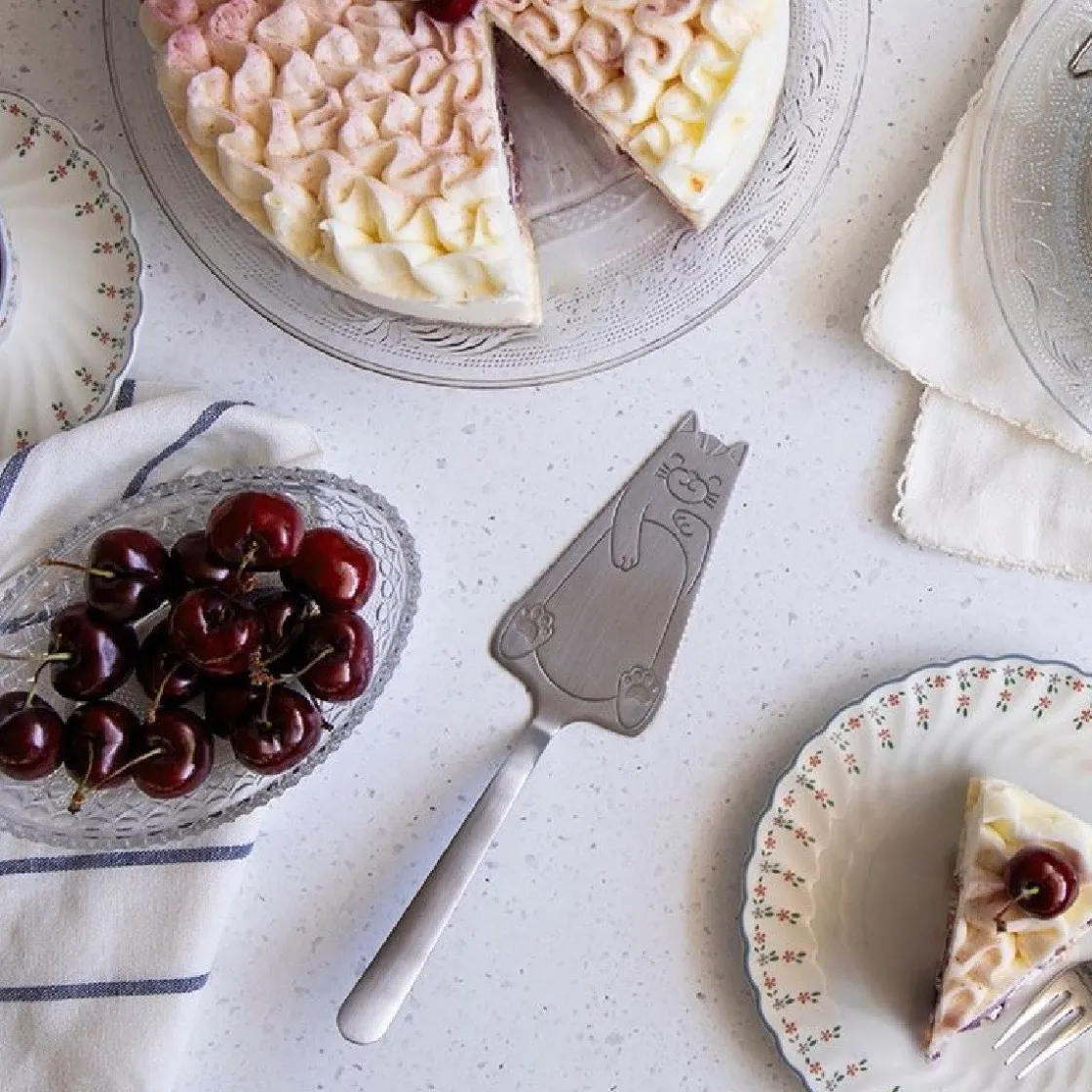 Overig Taartschep Kat Cakitty RVS 23cm* Scheppen En Tangen