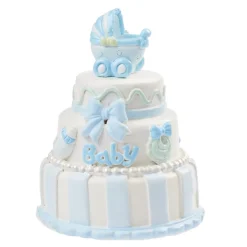 Overig Taarttopper Baby Boy Taart Polystone 7,5cm* Geboortefiguren