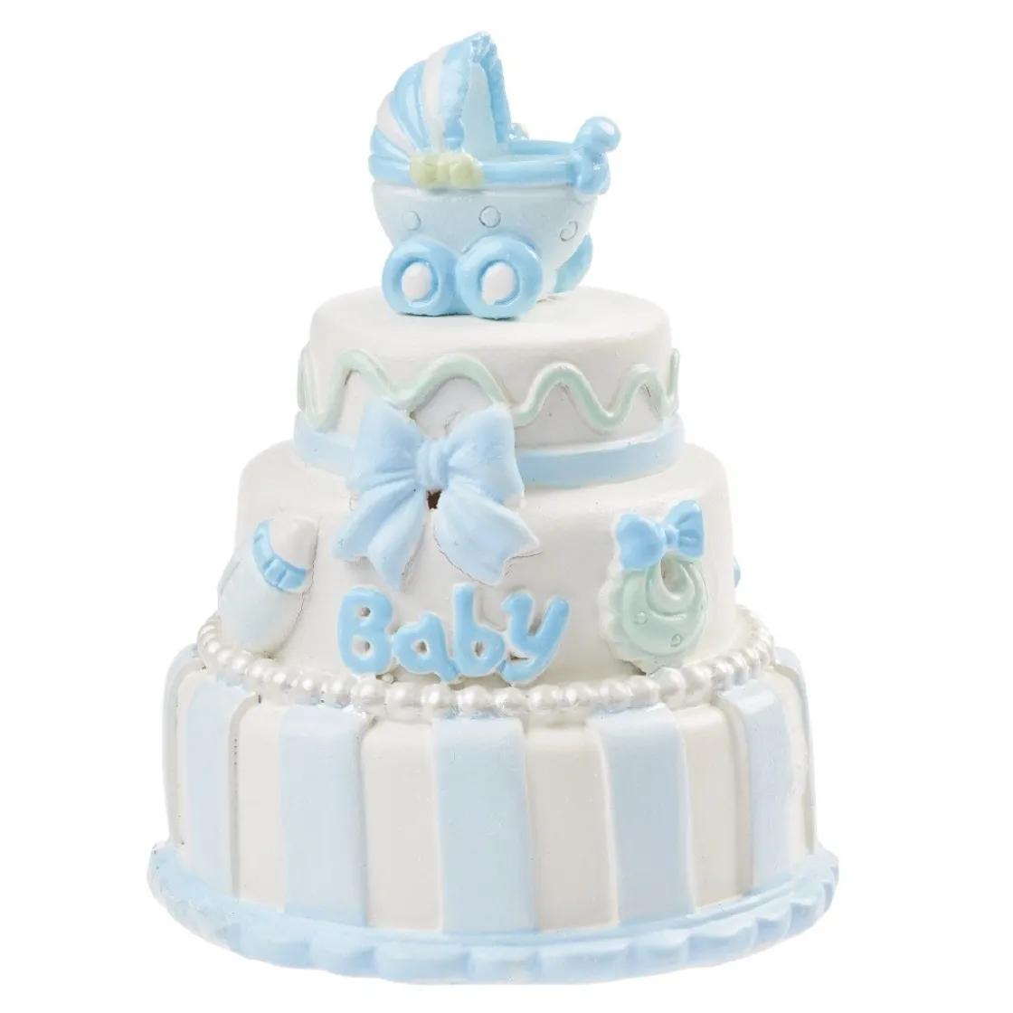 Overig Taarttopper Baby Boy Taart Polystone 7,5cm* Geboortefiguren