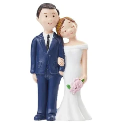 Overig Taarttopper Bruidspaar Arm in Arm Polystone 8cm* Bruidsparen