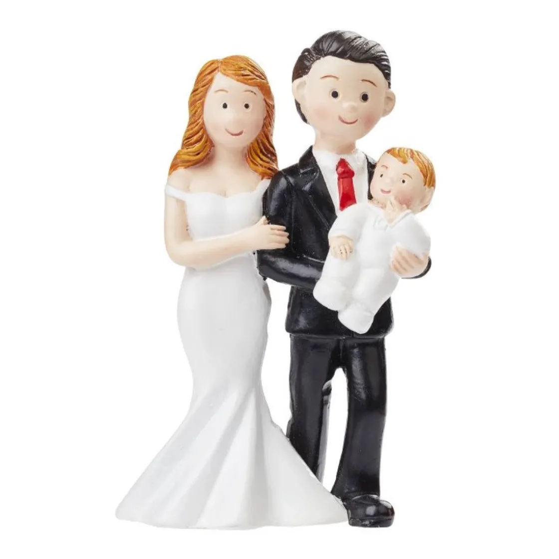 Overig Taarttopper Bruidspaar met Baby Polystone 8cm* Bruidsparen