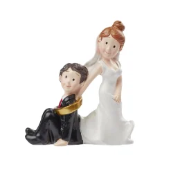 Overig Taarttopper Bruidspaar met Ring Polystone 8cm* Bruidsparen