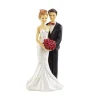 Overig Taarttopper Bruidspaar met Boeket Polystone 16cm* Bruidsparen