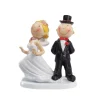 Overig Taarttopper Bruidspaar Op Jurk Staan Komisch Polystone 9cm* Bruidsparen