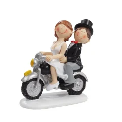 Overig Taarttopper Bruidspaar op Motorfiets Komisch Polystone 8,5cm* Bruidsparen