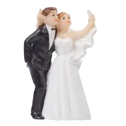 Overig Taarttopper Bruidspaar Polystone Selfie 7cm* Bruidsparen