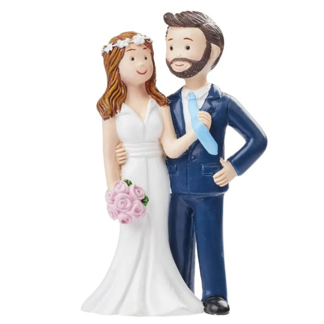 Overig Taarttopper Bruidspaar Stropdas Polystone 8cm* Bruidsparen