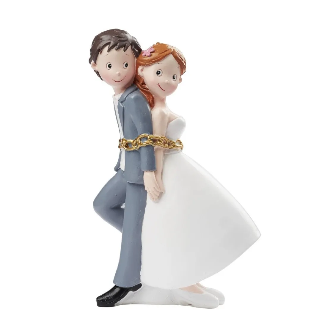 Overig Taarttopper Bruidspaar Vastgeketend Polystone 15cm* Bruidsparen