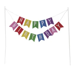 Overig Taarttopper Happy Birthday Vlaggenlijn* Prikkers En Ringen