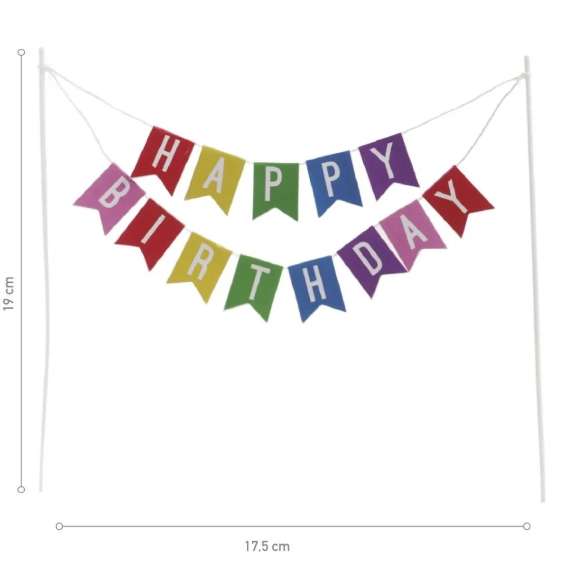 Overig Taarttopper Happy Birthday Vlaggenlijn* Prikkers En Ringen