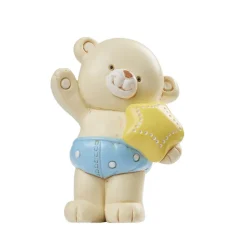 Overig Taarttopper Teddybeer Blauw Polystone 6cm* Geboortefiguren