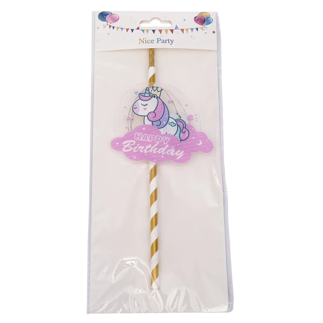 Overig Taarttopper Unicorn Happy Birthday*** Ijsprikkers|Prikkers En Ringen