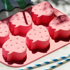 Tala Siliconen IJsblokjesvorm Aardbei (6)* Bakvormen Siliconen|Ijs En Dessert Vormen