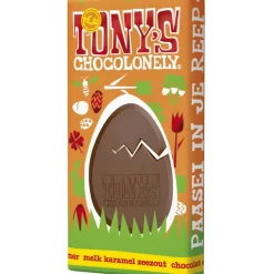 Overig Tony's Chocolonely Paasreep Melk / Karamel / Zeezout 180g* Snoepgoed|Chocolade Decoraties