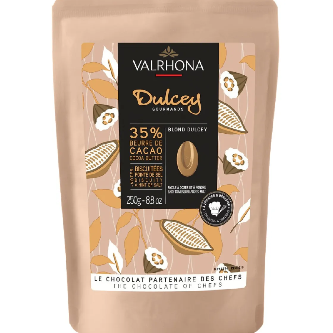 Valrhona Chocolade Druppels Blond Dulcey (35%) 250g* Chocolade|Chocolade Druppels