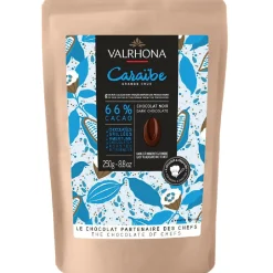 Valrhona Chocolade Druppels Puur Caraïbe (66%) 250g* Chocolade|Chocolade Druppels