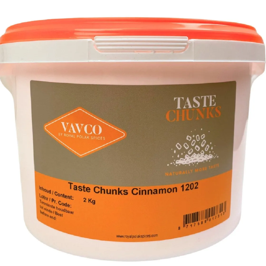 Vavco Kaneel Taste Chunks Hard 5mm 2kg* Smaakstoffen