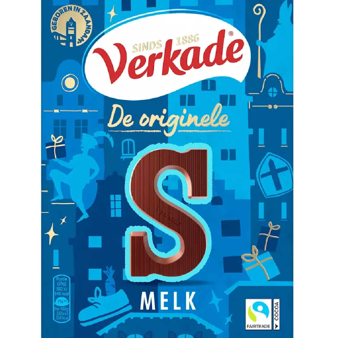 Overig Verkade Chocoladeletter Melk -Letter S- 135g* Snoepgoed|Chocolade Decoraties