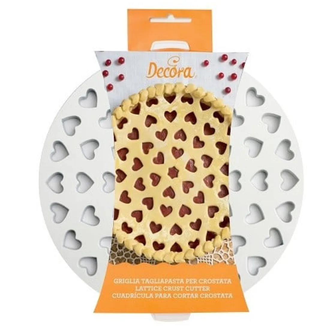 Decora Vlaaistans kunststof Hartjes Ø30cm 2-delig* Brood En Vlaai Decoratie|Bakhulpmiddelen