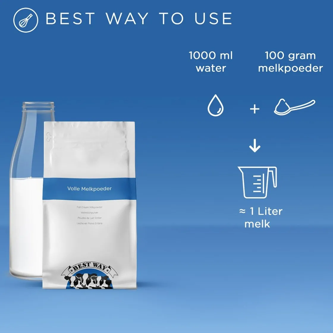 Best Way Volle Melkpoeder 1kg* Slagroom En Melkpoeders|Hulpstoffen