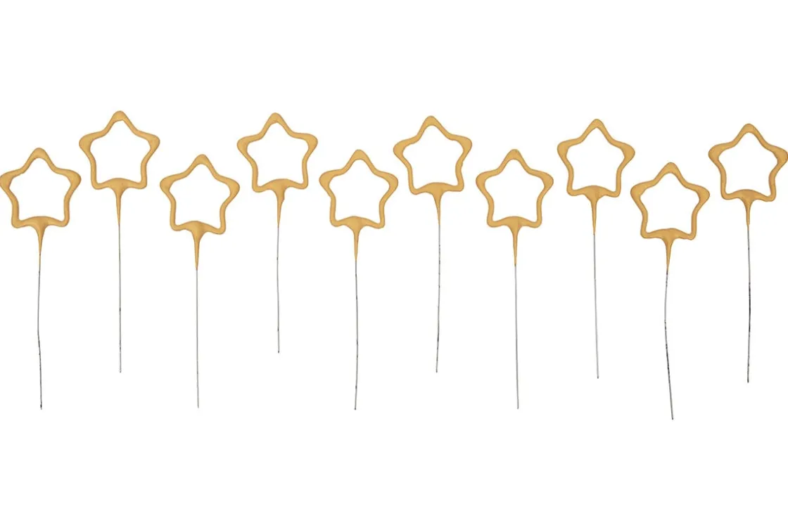 Overig Vuurwerk Sterretjes Stervorm Goud 10st.* Ijsprikkers|Kaarsjes En Vuurwerk