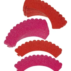 Wilton Cupcake Wraps Glitter Rood en Roze 24st.*** Bakvormen Papier