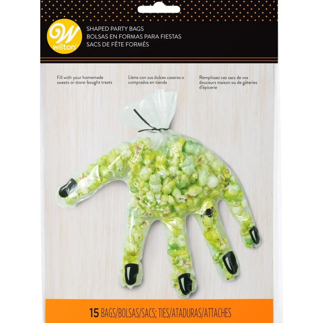 Wilton Handvormige Traktatiezakjes Halloween 15st* Zakken