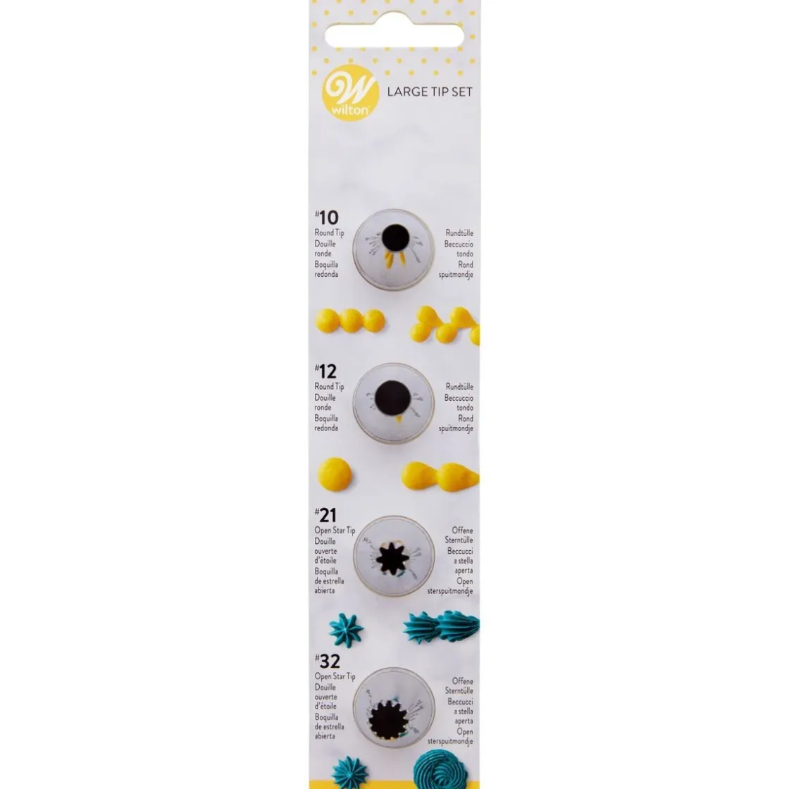 Wilton Spuitmondje Set/4 #010 #012 #021 #032* Spuitmondjes