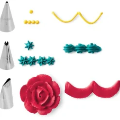 Wilton Spuitmondjes Set (#3, #18, #104, adapter)* Spuitmondjes