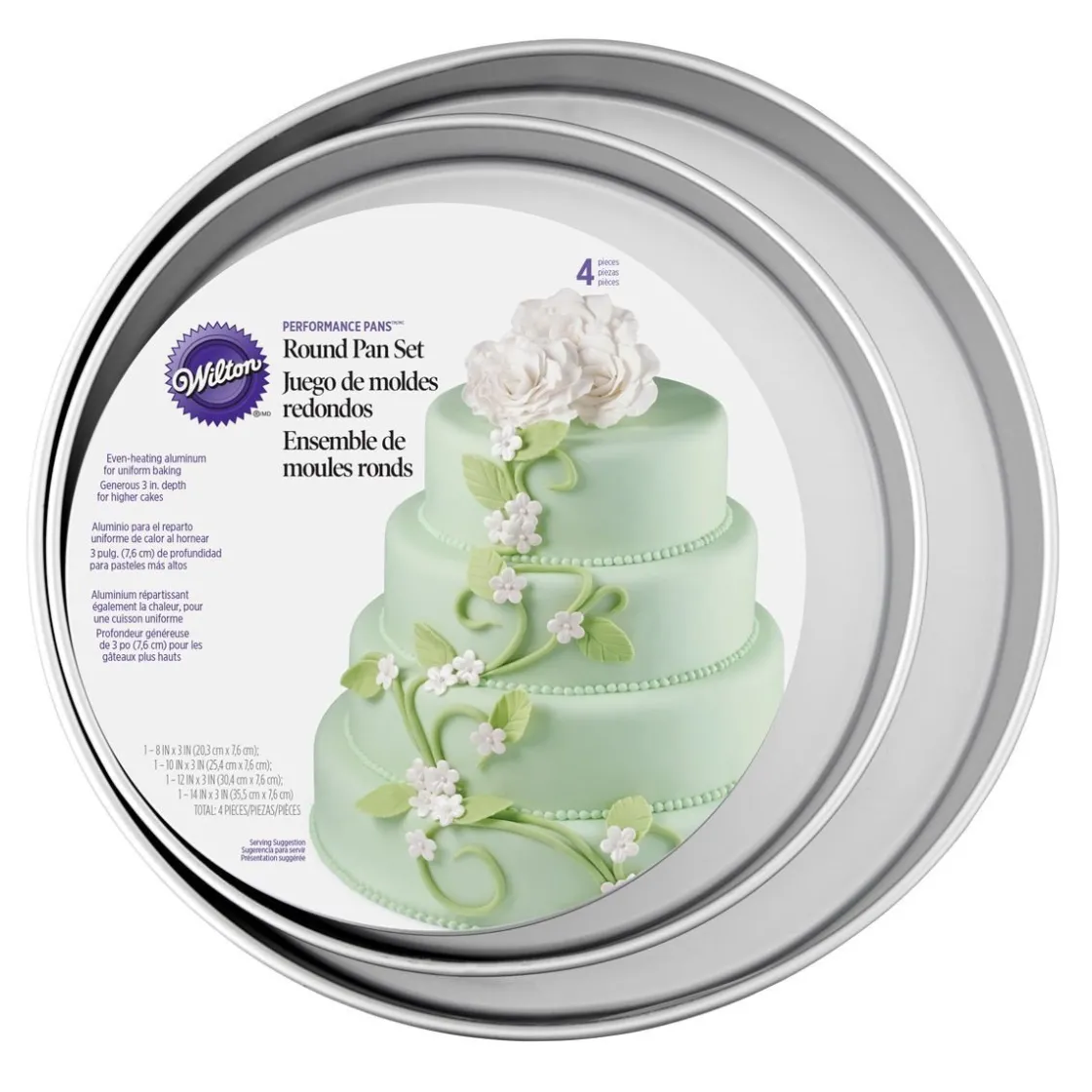 Wilton Taartpan Rond 7,5cm(h) Set/4* Ronde Bakvormen