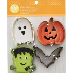 Wilton Uitsteker Vleermuis/Pompoen/Geest/Frankenstein Set/4* Figuur Stekers